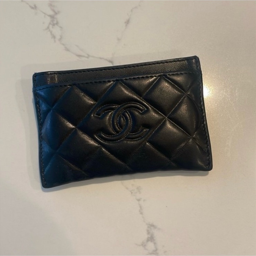 Chanel Black Quilted Card Holder